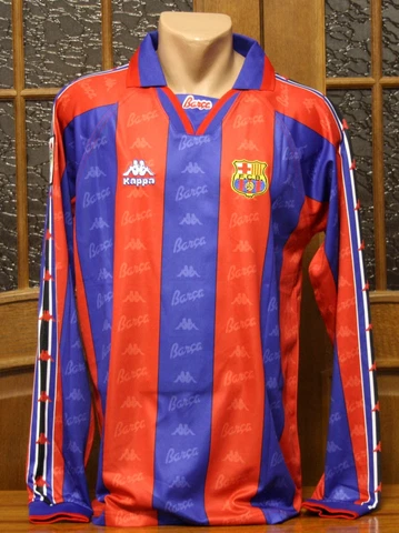 Barcelona 96/97 Football Soccer Home Shirt Long Sleeve Jersey Cover