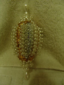 DE COLECCIÓN ORO/PLATA/BLANCO CUENTAS CON ADORNO DE SECUENCIA HECHO A MANO - Imagen 1 de 3