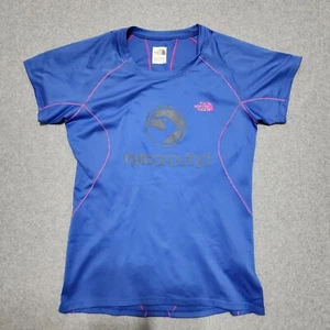 The North Face Shirt Women's Small Blue Short Sleeve Flashdry Athletic Workout - Picture 1 of 9