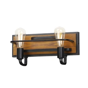 Maxim Lighting Black Forest 2-Light Bath Vanity, Black/Ashbury - 10302BKASB - Picture 1 of 1