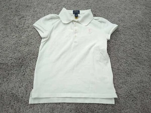 Polo Ralph Lauren Polo Shirt Girls Medium (8-10) White Short Sleeves Logo Casual - Picture 1 of 7