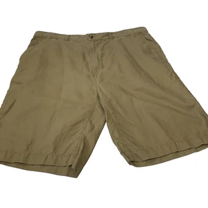 Roundtree Yorke Shorts Men 42 Linen Cotton Chino Neutral Tan Travel Work 10" - Picture 1 of 7