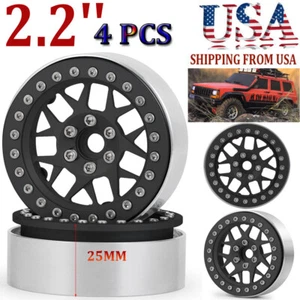 4x 2.2" CNC Beadlock Wheel Rim For 1/10 RC Axial Wraith SCX10 TRX4 D90 90046 US - Picture 1 of 11