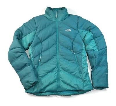 Chaqueta The North Face Fuseform Dot Matrix para mujer pequeña 700 plumón verde acolchado Foto 1 de 4