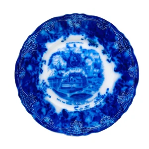 Antiker Wedgwood Flow Blue Royal Halbporzellan 10" Teller - England - Bild 1 von 8