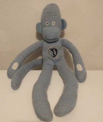 23" Forever Kansas City KC Sporting Soccer Blue Sock Monkey Play Stuffed Animal Cover