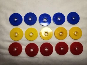 Color Disc 15 pcs Blue/Red/Yellow Replacement Parts 1965 Tip-It Game by Ideal - Picture 1 of 1