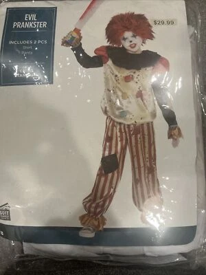 Клоун злой шутник размер стандартный, 2 шт. костюм до размера 10, 8-10 лет, без парика - Изображение 1 из 4