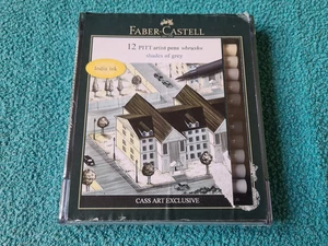 Faber-Castell, 12 Pitt Artist Pens, shades of grey, Pigmented India Ink, sealed - Picture 1 of 3