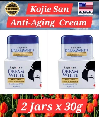 A+ 2 Caja Original Kojie San Dream Crema Antiedad Blanca con Protector Solar FPS30, 30g Foto 1 de 4