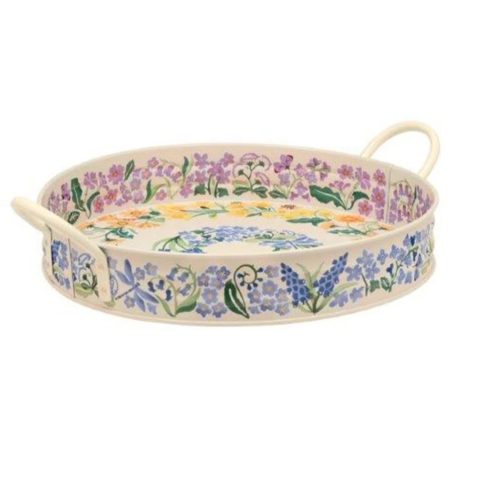 Emma Bridgewater Wild Flowers Large Handled Tin Serving Tray 390 (d) x 60mm - Image 1 of 1