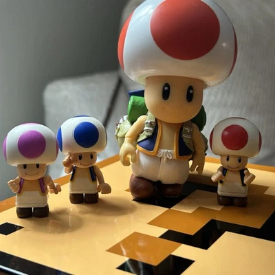 Nintendo Super Mario Brothers Movie figure toad with camping gear - Image 1 of 4