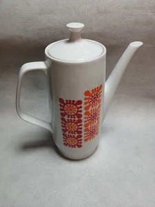 DDR Vintage Kaffeekanne Colditz Orange Mid Century Länglich Edel Deko Vintage - Bild 1 von 4