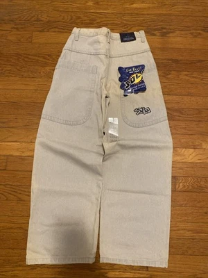 VTG DS 90s Solo Semore Light Grey Jeans Wide Leg Baggy  Size 13/14 Embroidered - Image 1 of 4