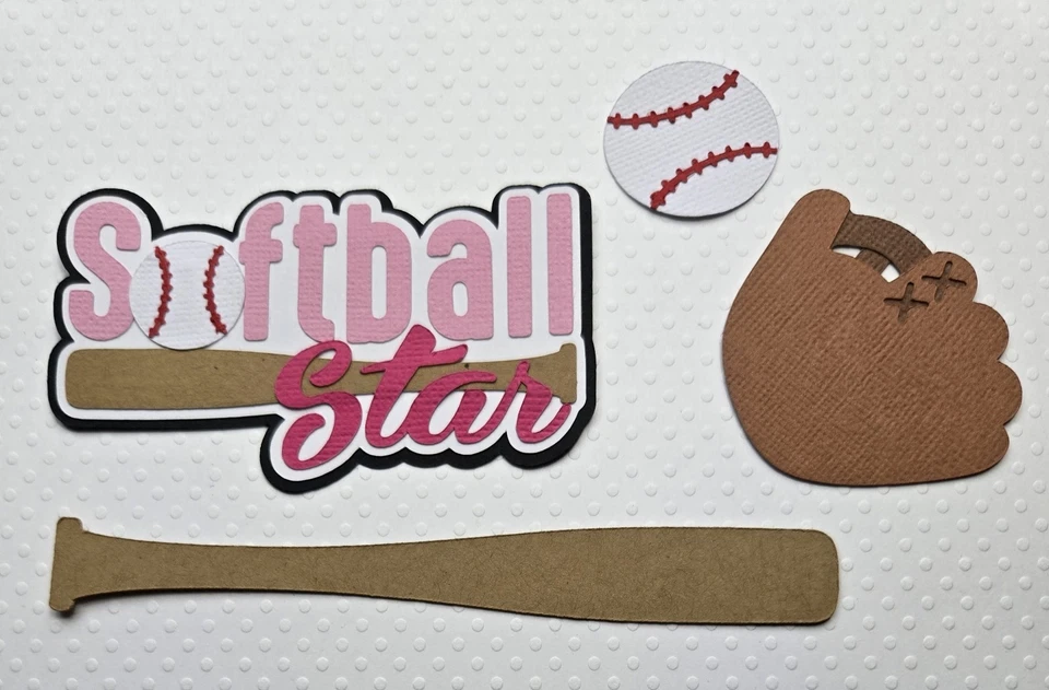 Juego de título de softbol. Álbum de recortes, piezas de papel para hacer tarjetas Foto 1 de 1