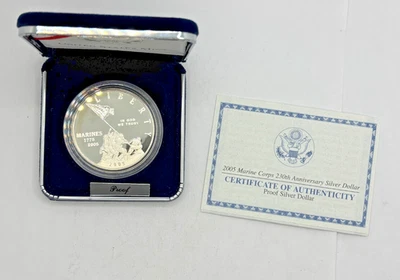 减少了! 海军陆战队 230 周年纪念银币精铸带真品证明 — 第 1/4 张图片