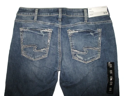 Pantalones de mezclilla Silver Boyfriend tiro medio pierna ajustada etiqueta talla 33 x 29 nuevos con etiquetas Foto 1 de 4
