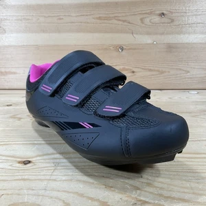 NWOB Tommaso Pista 100 Cycling Shoes Woman’s 7.5 EU 38 2-Bolt 3-Bolt Black Pink - Picture 1 of 12