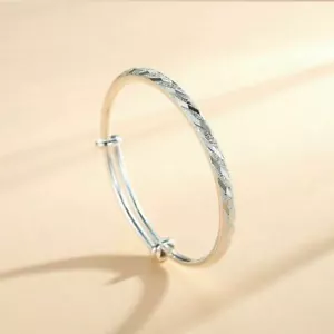 Brazalete enchapado en plata Damas Mujeres Boda Joyería Mejor Regalo Navidad - Imagen 1 de 9
