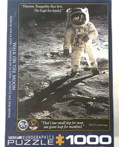 Walk On The Moon 1000 Piece Jigsaw Puzzle 19" x 27" Armstrong by Eurographics