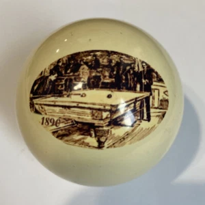 Pool/Billard 1890er Vintage Poolzimmer Szene individueller Queueball tolles Geschenk! Unikat! - Bild 1 von 2