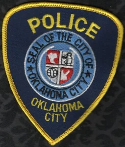 👀😜👍 Oklahoma City Police Shoulder Patch Older solid blue circle - Cloth Back - Picture 1 of 2