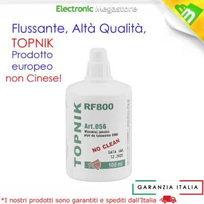 TOPNIK FLUSSANTE LIQUIDO 100ml PER SMD PCB BGA SALDATURA DISSALDATURA A STAGNO RF 800