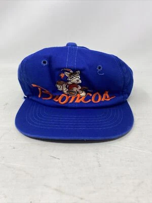 De colección Años 90 Denver Broncos Deportes Especialidades The Youth Script Snapback Sombrero NFL Foto 1 de 4
