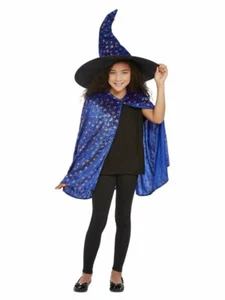 Smiffys Girls Deluxe Glitter Witch Kit Blue - Picture 1 of 2