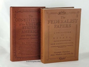 THE FEDERALIST PAPERS & US CONSTITUTION Set of 2 Faux Leather Deluxe Edition NEW - Picture 1 of 5