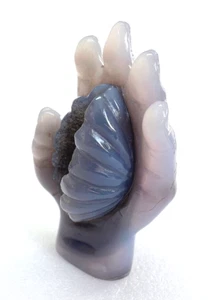 High 5.0" Natural Geode AGATE Carved Hand Skull,Crystal Healing,Home Decoration - Picture 1 of 8