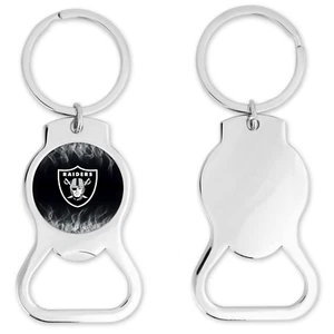 Las Vegas Raiders Bottle Opener Keychain Round - Picture 1 of 1