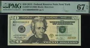 2013 $20 FRN MB00000039E P.M.G #67EPQ - Picture 1 of 3
