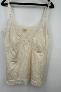 Vintage SM Vanity Fair Camisole Slip Sleep Top Cami Tank Dessous Beige Spitze - Bild 1 von 8
