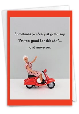 Divertida tarjeta de felicitación de buena suerte con sobre - seguir adelante Foto 1 de 4