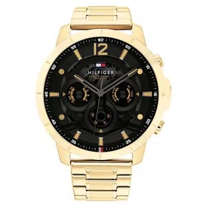 Tommy Hilfiger Gold Steel Black Dial Multi-function Men's Watch - 1710511 - Picture 1 of 6