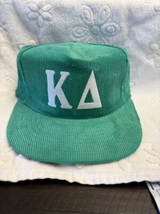 Kappa Delta Green Corduroy Hat w/2" Flock Letters, Vintage, Old School, NOS - Picture 1 of 2