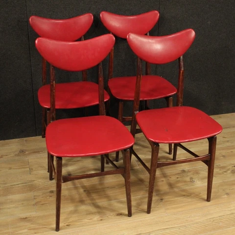 Chairs Italian furniture red faux leather design living room armchairs modern Cover