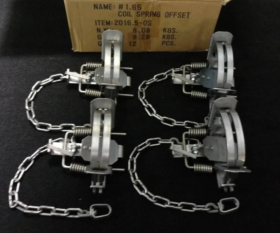 4 Bridger 1.65 off set coil spring trap trapping fox coyote raccoon survival  - Image 1 of 1