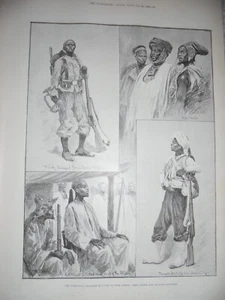 Sofa Häuptlinge und Kolonialsoldaten Westafrika 1894 Drucke Ref AD - Bild 1 von 1