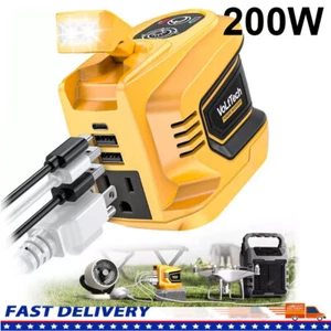 200W Power Inverter for Dewalt 20V Battery, DC 20V to AC 110-120V Battery Invert - Picture 1 of 4