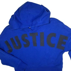 Girl’s Justice Active Blue Cropped Hoodie Size 6/7 - Picture 1 of 3