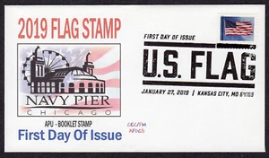 2019 US Flag APU BP Single (Scott 5344) - CEC/FM AFDCS Pictorial FDC MU769 - Picture 1 of 1