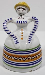 De colección. Campana de arcilla cerámica dama estilo talavera años 80 pintada a mano - Madrid España - Imagen 1 de 4