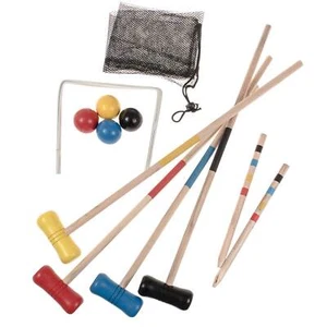 Krocket Spiel Kinder Croquet Crocket Krocketspiel Outdoor Spielzeug f. 4 Spieler - Bild 1 von 6