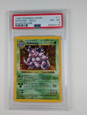 1999 Pokemon Nidoking Base Set Shadowless PSA 8 - Image 1 of 2