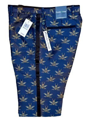 Paisley & Gray Mens Slim Fit Sloane Navy Iconic Bees Tuxedo Pants Size 32 X 32 - Image 1 of 4