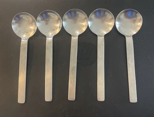 5pc Set Towle Supreme DRAMA Stainless Soup Spoons MCM Modern Vintage Style - Picture 1 of 6