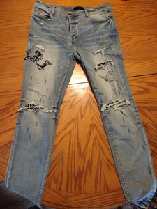 Amiri Bandana Distressed Mens Jeans Size 40  - Picture 1 of 17