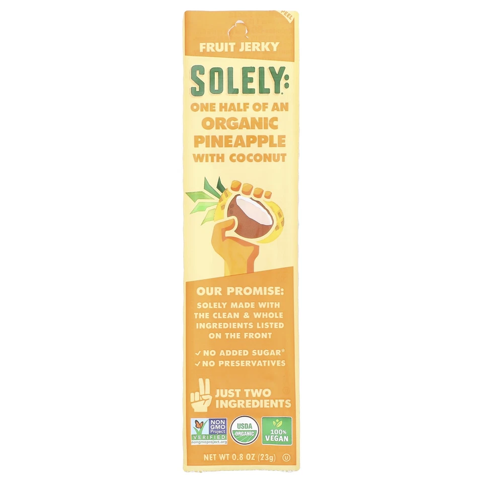 Solely Fruit - Fruit Jerky Pineap Coconut - Case Of 12 - .8 Oz